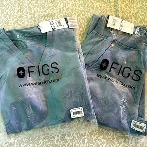 FIGS Vapor Space Blue Scrubs Set (XS)